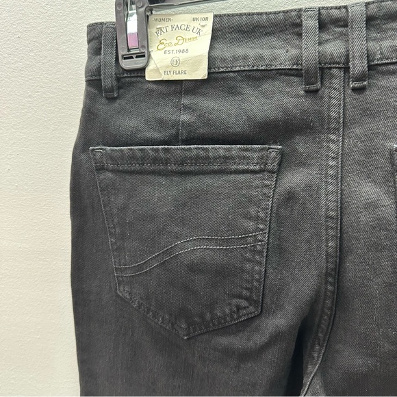 Womens Fat Face Black Fly Flare Jeans US 6 Regular New Bootleg Dark Trousers - Picture 10 of 13